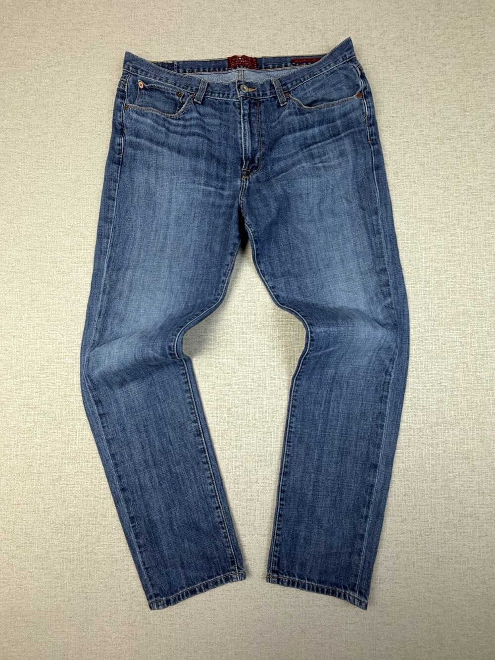Lucky Brand Men’s 36x32 Medium Wash Straight Leg Jeans Distressed Denim